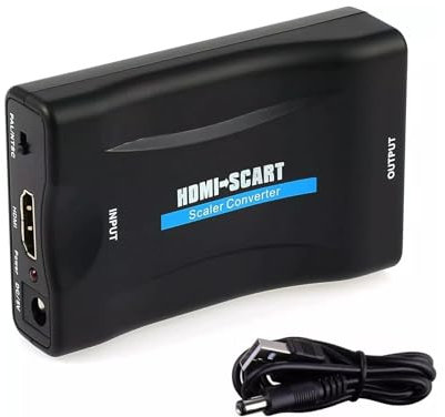 ISTARCOMPUTER Adaptateur Convertisseur HDMI vers Péritel (SCART) TV Vidéo + Câble DC