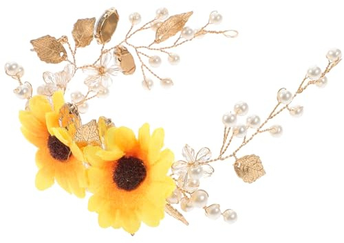 Tiara per capelli con girasole, delicato accessorio per capelli floreale, per spose, matrimoni, balli, anniversari, design vivace con girasole, elegante decorazione per le donne