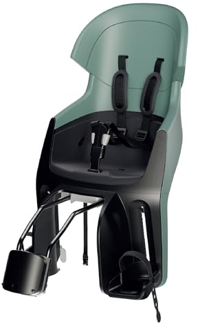 BOBIKE 8010900003 - Silla Bicicleta Reclinable Trasera fijación al Cuadro Exclusive Evolve Maxi con diseño Envolvente, suspensión integrada y arnés 5 Puntos para niños, Menta