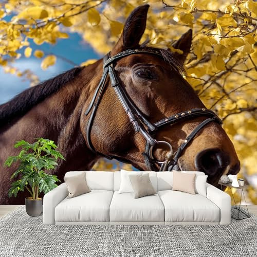 Mural de Interior Fotomurales 200x140 cm Caballo Animal En Alta DefinicióN Tejido No Tejido Fotomurales Papel Pintado Animal Pared Panorámico para Dormitorio Salón TV Pared Murales Póster