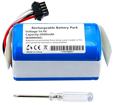 K KYUER 2600mAh Aspirador Robot Batería para Taurus Homeland Gyro/Laser | RVCA1000B RVCA1001B RVCA1002B Taurus 098060 098060000 Red Solution H06-LI-1440-2600 Robot Vacuum Cleaner Battery 14,4V