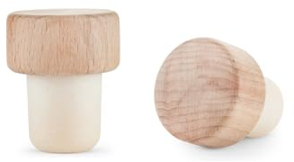2Pcs T-shaped Stopper Cork Wine Bottle Stoppers Wine Sealing Plug Cork Plugs Reusable Wooden & Rubber Wine & Beer Bottle Stoppers（18.5mm/0.728 in） (18.5mm/0.728 in)