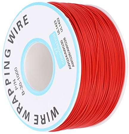 Marhynchus Cavo Unipolare da 0,25 Mm con Filo Avvolgente in Rame Stagnato con Bobina, Alta Temperatura 221F per la Riparazione dello Schermo LCD del Circuito Stampato, Progetti di Elettronica (rosso)