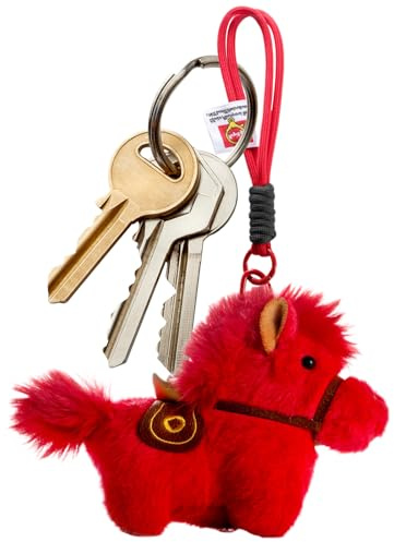 Générique Horse Plush Keychain, Chinese New Year Red Pendant, Soft Horse Charm with Sturdy Material, Cute Key Accessory, Keychain with Festive Design, Gift Accessory for Kids and Adults