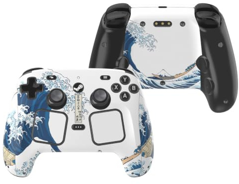playvital Adesivi Skin per Steam Controller, 3 Set Decal Sticker in Vinile | Adesivo Protettivo, Accessorio Decorativo, Non Lascia Residui, Resistente ai Graffi, Grande Onda