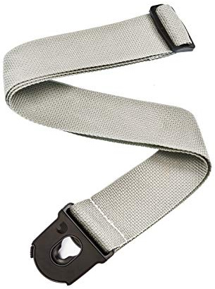 D'Addario Accessories Gitarrengurt mit Verschluss - E-Gitarrengurt, Akustikgitarrengurt, Bass-Gitarrengurt - Silber