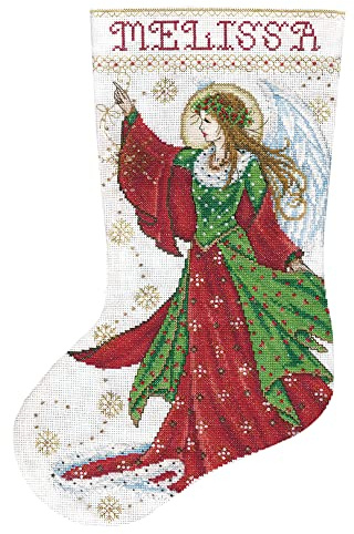 Kreuzstich Stickpackung Weihnachtsstrumpf Engel der Freude, Zählmuster