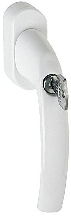 Hoppe Atlanta Poignée de fenêtre verrouillable compatible avec fenêtre 100 % métal, argent, moderne, acier inoxydable, 1 pièce, salon, chambre à coucher, salle de bain