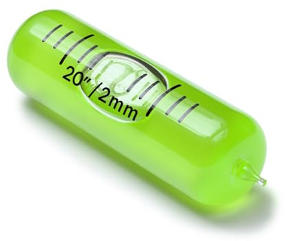 Replacement Level Glass Vial, Spirit Bubble Level, with Nib, 35mm x 11mm | An easy-to-read replacement bubble vial for fitting into levels, tools and machinery