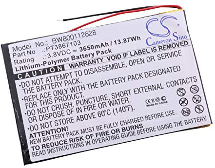 vhbw Li-Polymer Batterie 3650mAh (3.8V) pour Tablette, Netbook RCA 7 Zoll, RCT6272W23 comme PT3867103.