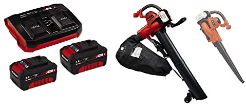 Einhell Aspiratore per Foglie a Batteria Ge-Cl 36/230 Li-Solo Power X-Change + 2X 3,0Ah & Twincharger PXC Starter Kit