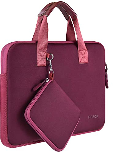 HSEOK 13 13,3 13,5 Maletín Impermeable de Neopreno Elástico con Bolsillo para Accesorios, Compatible con MacBook Air/Pro 13, XPS 14 13, Surface Laptop 13,5 Funda Protectora Bolso,R02D01