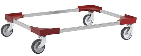 FRANKEL kaiserkraft | Plateau roulant professionnel hybride | pour dimensions Europe 800 x 600 mm | rouge