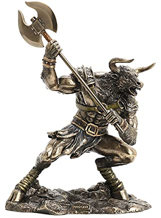 Veronese Design 13 3/4 Minotauro La creatura dal labirinto scultura in bronzo fuso a freddo in resina