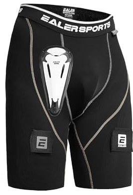 EALER Compression Hockey Pants Cut-Resistant, with Core Protective Bio-Flex Cup - Hockey Jock for Men & Boys, Hpc200-man, X-Large
