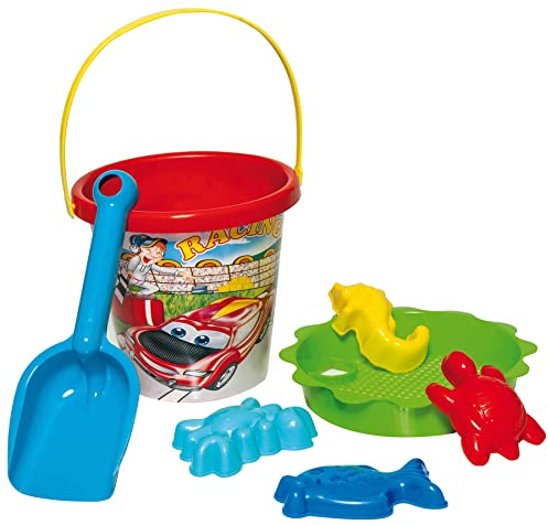 DOHÁNY Sandspielzeug Set Schaufel Eimer Förmchen Sieb IML Kinder Eimergarnitur 7-TLG.