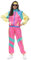80er Jahre Outfit Damen 70er 90er Trainingsanzug Langarm Jacke und Hose Anzug Zeitreise Schlagermove Kleidung New Kids Kostüm Hippie Festival Rave Halloween Karneval Party Faschingskostüme Rosa XL