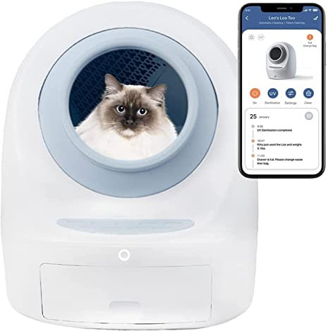 Lettiera per gatti autopulente Toilette for gatti Intelligente Automatico Autopulente Lettiera for gatti Cassetta di sabbia completamente chiusa Vassoio for gatti Toilette Rotante Addestramento Stacca