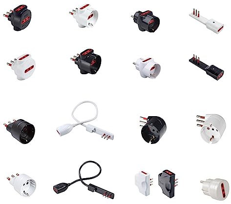 ADATTATORE ELETTRICO PIATTO CON PROLUNGA 10A 2P+T 220V BIANCO CON SPINA PIATTA 10A 2P+T A PRESA 10A 2P+T CON 50 CM DI CAVO VOLANTE MOBILE MARCA ROSI MADE IN ITALY