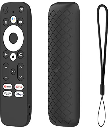Silikon-Schutzhülle für MECOOL KD3 Android TV Stick, Anti-Rutsch-Fernbedienung Schutzhülle kompatibel mit Onn. Android TV 2K FHD Streaming Stick mit Lanyard (schwarz)
