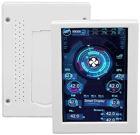 Sxhlseller 3,5-Zoll-CPU-Hardware-Temperaturmonitor, PC-Temperaturanzeige, PC-CPU-RAM-Datenmonitor, Sensorpanel-, Stufenloses Dimmen, Rotierender Themeneditor, PC-CPU-Datenmonitor für