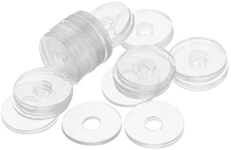 GLEAVI 50 Stück Transparente Vinyl Schraubendichtungen Runde Unterlegscheiben 0,79 Zoll Flache Reparatur Dichtungen Für Duschgriffschrauben Duschgriff Zubehör Für Einfache Ersatzmontage