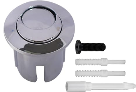 Chrome Dual Flush Push Button Replacement Compatible with AH0001800R with Threaded Push Rods Short Body D2D