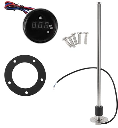 Motoforti Sensor de Nivel de Combustible con Medidor de Combustible para Barco Unidad de Combustible Marina 425mm de Longitud Metal Tono Plateado 1 Set 0-190 Ohm