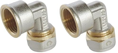 SOMATHERM FOR YOU, Coude à visser pour tube multicouche Ø16 Femelle 15/21 - Raccord équerre 90° démontable, facile à installer sans outil, étanchéité optimale, pression max 10 bars (Lot de 2)