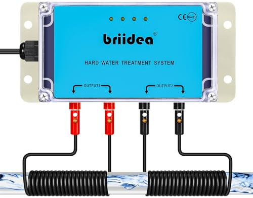 Descalcificador de agua, descalcificador de agua briidea para toda la casa con alta eficiencia en la escala de disolución, sin productos químicos, sal o filtros, fácil de obtener un ambiente de agua