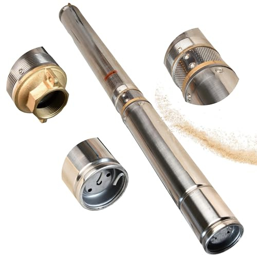 Tiefbrunnenpumpe Wasserpumpe 3.5 4/11 (750W 7200l/h max Förderhöhe 58m) - Sandverträglich Edelstahl - Tauchpumpe Tauchbrunnenpumpe für Brunnen, Brunnenpumpe Ideal zur Bewässerung Wasser-Versorgung