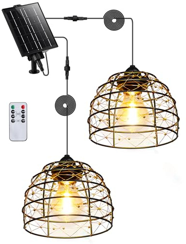 FabStyl Luci Solari da Giardino in Stile Boho, IP65 Impermeabili Lampada Solare da Esterno con Timer 4/6/8 Ore e 4 Livelli di Luminosità, per Terrazzi, Balconi e Giardini – 2 Pezzi
