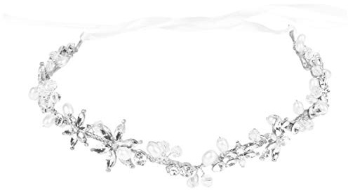 WRITWAA 1 Pieza Accesorios Para El Cabello De De Imitación Accesorio Para El Cabello De Boda Novia Adornos Para La Cabeza Para Mujeres Diademas De Boda Para La Novia Plata