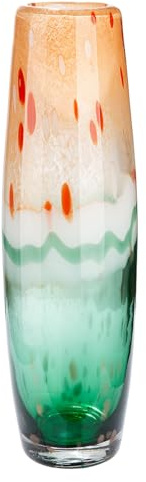 Glas Art Vase Watermelon - grün, orange - Glas - wasserdicht - Höhe 40cm - Blumenvase