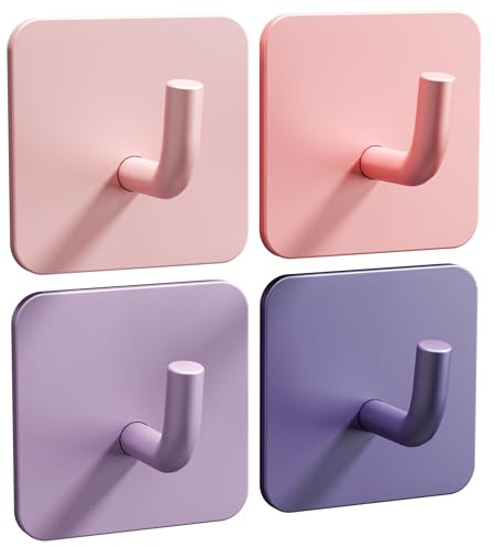 DEKAZIA® 4er-Set Kindergarderobe Mädchen, Kleiderhaken Kinder Klebehaken