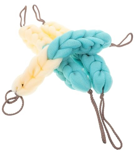 Zerodeko 3 Piezas Toalla de Baño Exfoliante Trenzado Estropajo de Lufa para Espalda con Asas de Cuerda Esponja de Ducha para Baño con Mango de Cuerda