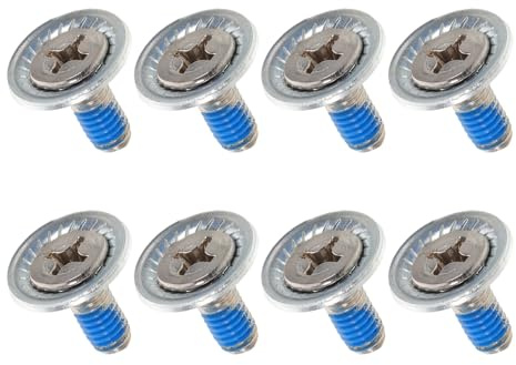 Kisangel Tornillos de Fijación para Snowboard 8 Piezas Acero Inoxidable con Arandelas de Color Claro, Pernos de Montaje Precisos para Fijaciones de Esquí, Repuesto Deportivo