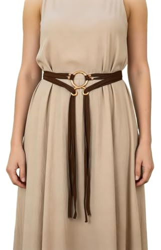 TENGWA Mittelalter Gürtel Damen Renaissance Wikinger Gürtel Wikingerzeit 103 cm Hexen Zubehör Verstellbar Mittelalterlich Piratengürtel Vintage Geeignet für Karneval Cosplay Halloween