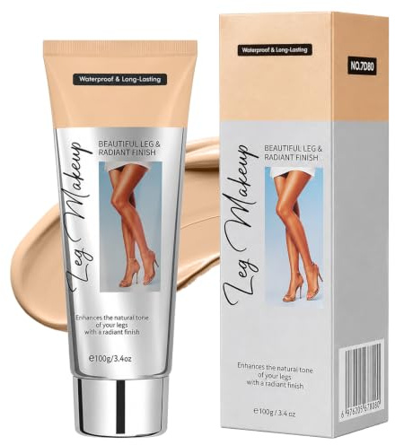 Bein Make Up Crème correctrice imperméable pour les jambes, crème couvrante légère pour un teint uniforme de la peau, finition éclatante, résistante à la transpiration