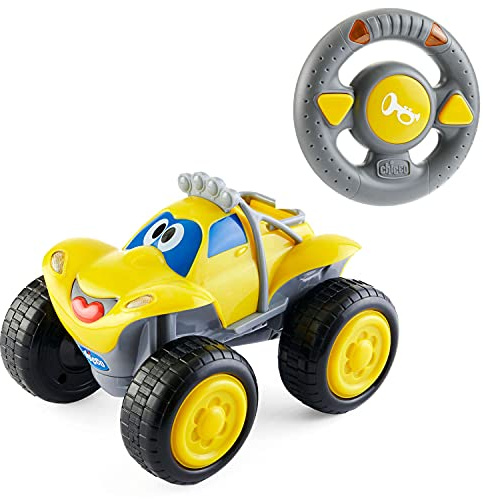 Chicco Coche teledirigido Billy Bigwheels para niños, con Volante intuitivo, Luces y Sonidos, Amarillo. Regalo para niños de 2 a 6 años.