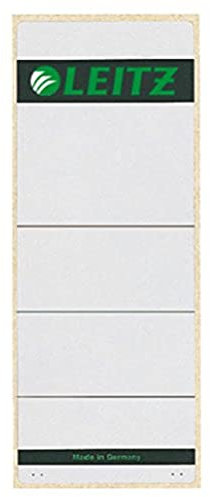 Leitz Rückenschild selbstklebend für Ordner in Sonderformaten, 10 Stück, Kurzes und breites Format, 62 x 157 mm, Papier, grau, 16470085