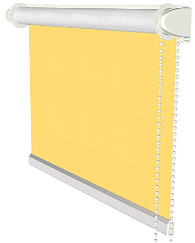 Flairdeco Klemmfix Seitenzugrollo / Thermorollo / Verdunkelungsrollo, 64,5 x 175 cm, Gelb