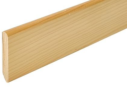 Hobby Legno - Battiscopa Rivestito In Legno Di Abete Verniciato mm. 82X13X2400 (Prezzo Per ml. 4, 80)