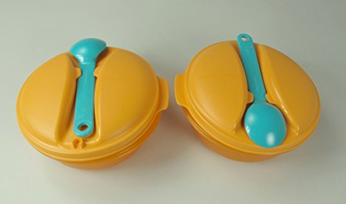 TUPPERWARE To Go Snack&Go 600ml orange türkis (2) Soup&Go Snack + Löffel P 22859