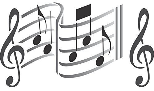 Stencil musicale – 53,5 x 34 cm (L) – Stencil riutilizzabili per pittura con note musicali note chiave di violino