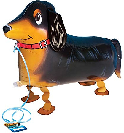 Airwalker Ballon Dackel Hund - laufendender Hunde Luftballon Tier Helium Walking Folienballon Deko für Kinder Geburtstag Party Hochzeit Kinder Geschenk JGA Dekoration Tierballons laufen