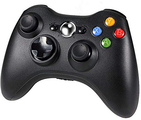 Diswoe Wireless Controller for Xbox 360, xbox 360 Game Controller Gamepad, Buttons Improved Ergonomic Design Joystick for Microsoft Xbox & Slim 360 PC Windows 7,8,10 (Black)