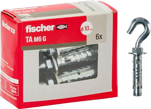 Fischer 71256 Tasselli Aciaio con Gancio, Aciaio, 10 mm