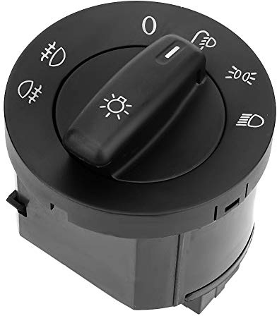 Auto Scheinwerfer Schalter, Fydun 1K0941431N Lichtschalter Scheinwerferschalter ABS Hauptlichschalter Licht Schalter Passend für MK5 MK6 le 2005-2013 (Schwarz)