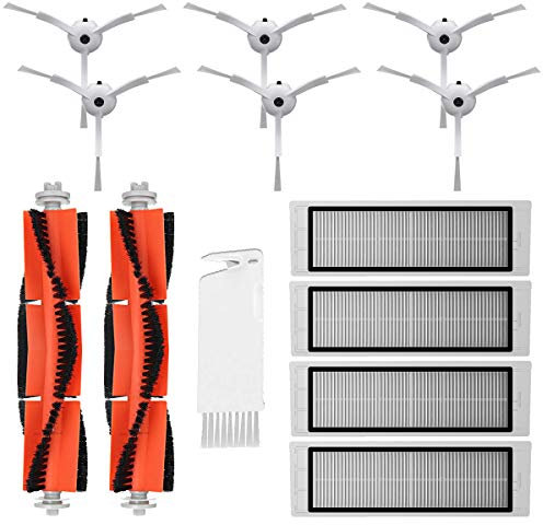 MIRTUX Kit de repuestos Compatible con Xiaomi Mi Robot 1 y 2 (no MOP). Pack de Accesorios de Recambio para Robots aspiradora S50 S51 con Cepillo Lateral, Rodillo Central, filtros y Herramienta